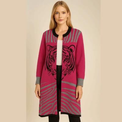 Cárdigan diseño único color Fucsia